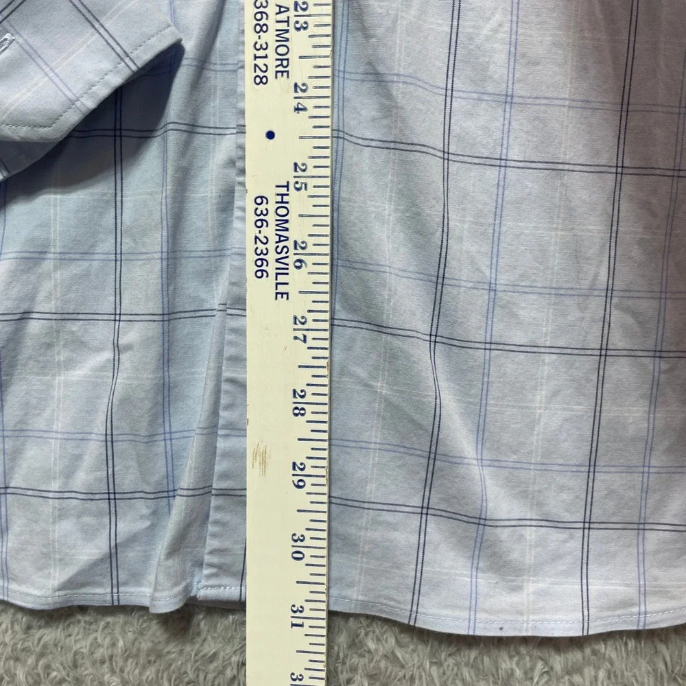 Banana Republic Men's Light Blue Windowpane Dress Shirt
